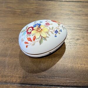 Vintage Floral Oval Trinket Box